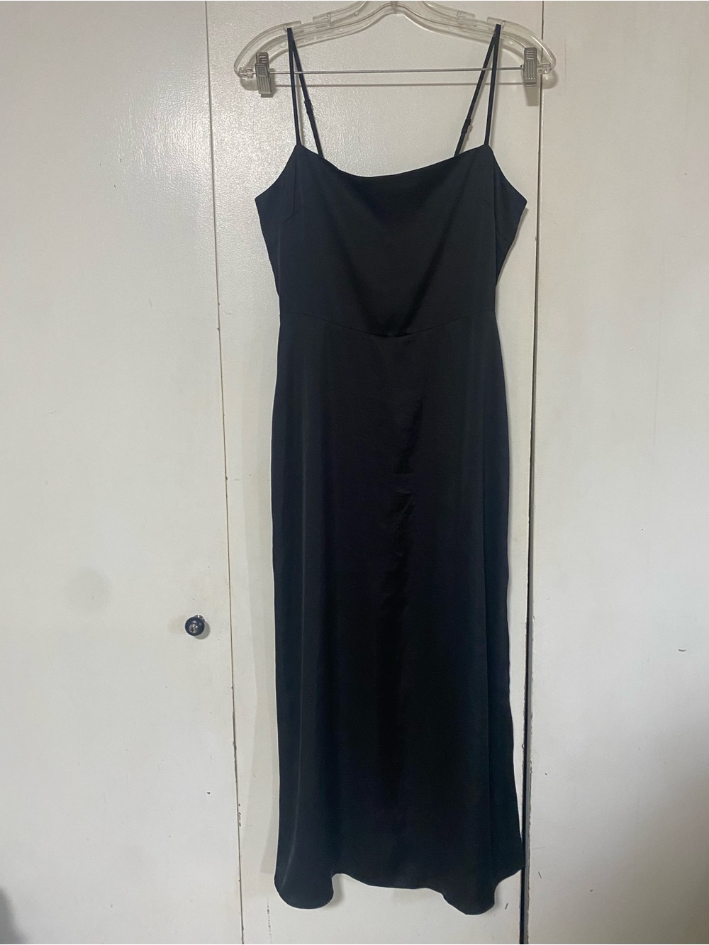 Aritzia Wilfred Black Satin Slip Dress